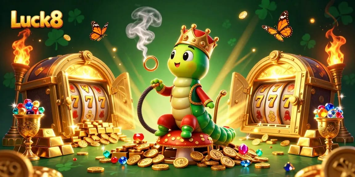 Experience the thrill of winning jackpots at Luck8 with an engaging 3D casino scene.