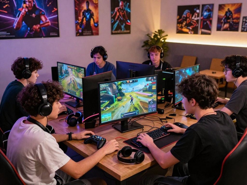 ROKOK88 super gaming community with players strategizing in vibrant digital environment