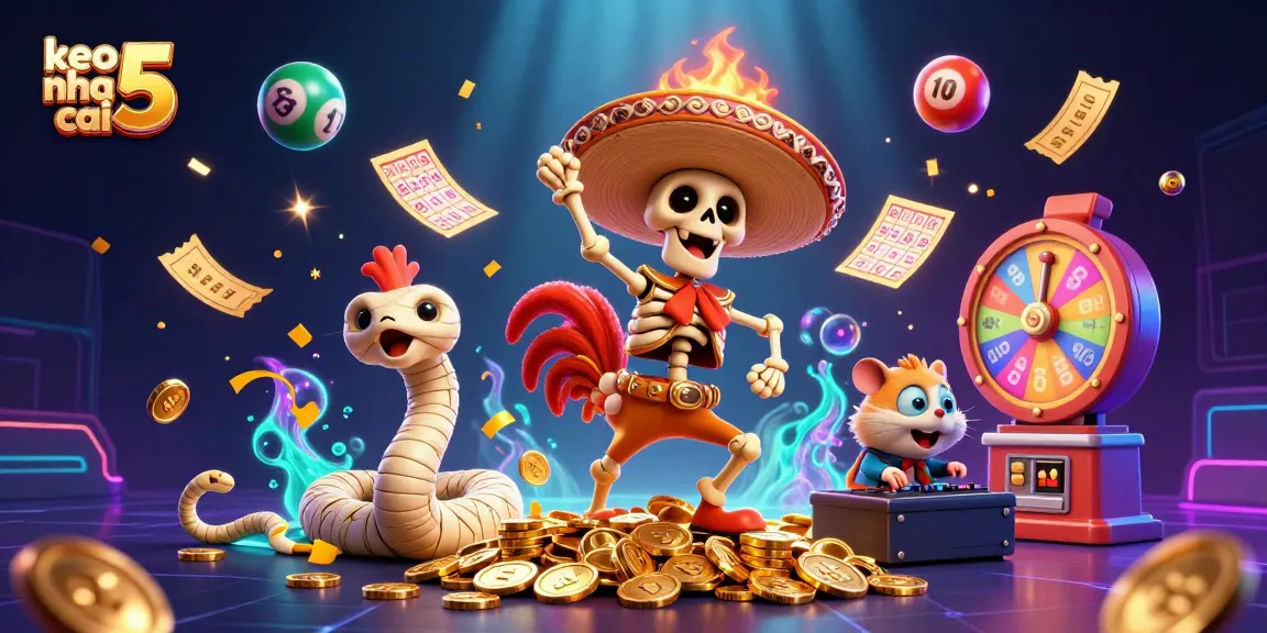 Engage with exciting keo nha cai 5 betting dynamics through a vibrant 3D cartoon scene.