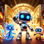 Bet on kèo nhà cái 55 with a vibrant 3D illustration featuring a cyberpunk robot, AI dragon, and drone, showcasing excitement.