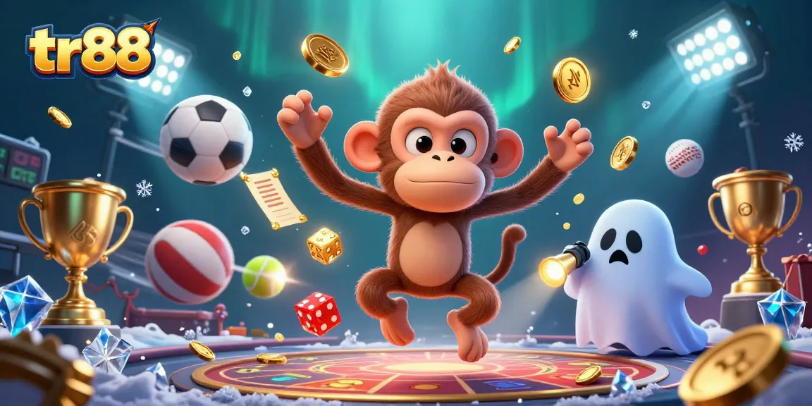 Experience thrilling gaming with TR88, featuring animated game elements and dynamic casino scenes.